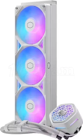 Photo de Kit Watercooling AIO Cooler Master MasterLiquid Atmos II VRM RGB - 360mm (Blanc)