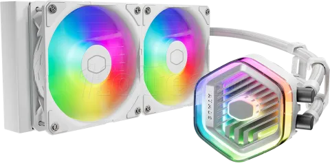 Photo de Kit Watercooling AIO Cooler Master MasterLiquid Atmos RGB - 240mm (Blanc)