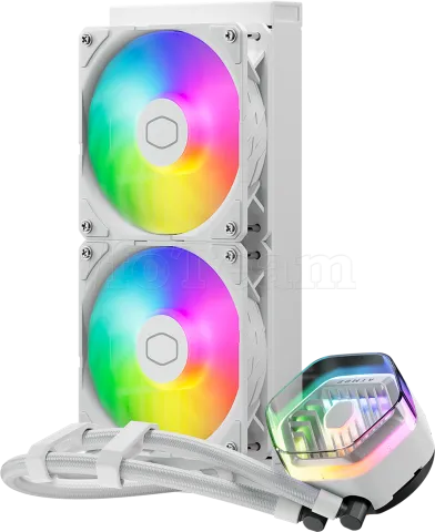 Photo de Kit Watercooling AIO Cooler Master MasterLiquid Atmos RGB - 240mm (Blanc)