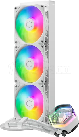 Photo de Kit Watercooling AIO Cooler Master MasterLiquid Atmos RGB - 360mm (Blanc)