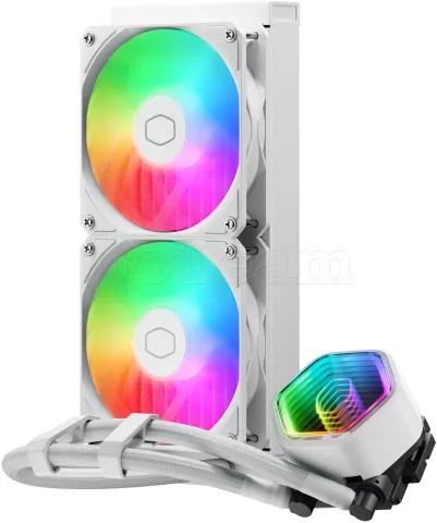 Photo de Kit Watercooling AIO Cooler Master MasterLiquid Core II RGB - 240mm (Blanc)