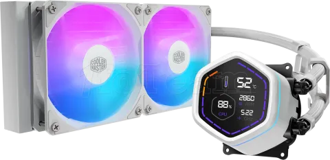 Photo de Kit Watercooling AIO Cooler Master MasterLiquid Core Nex Digital RGB - 240mm (Blanc)