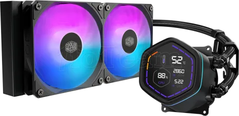 Photo de Kit Watercooling AIO Cooler Master MasterLiquid Core Nex Digital RGB - 240mm (Noir)