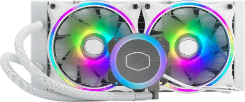 Photo de Kit Watercooling AIO Cooler Master MasterLiquid Illusion RGB - 240mm (Blanc)