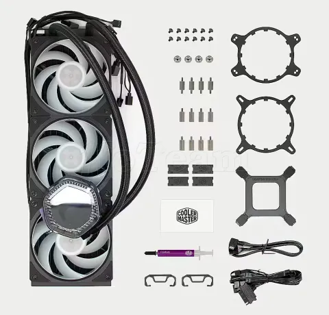 Photo de Kit Watercooling AIO Cooler Master MasterLiquid Ion RGB - 360mm (Noir)
