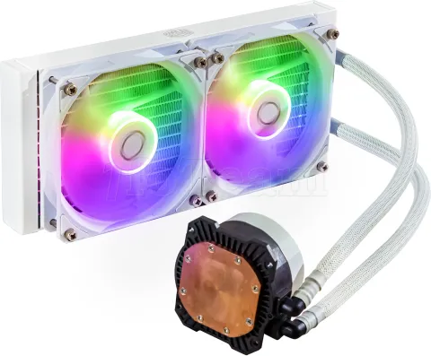 Photo de Kit Watercooling AIO Cooler Master MasterLiquid L Core RGB - 240mm (Blanc)