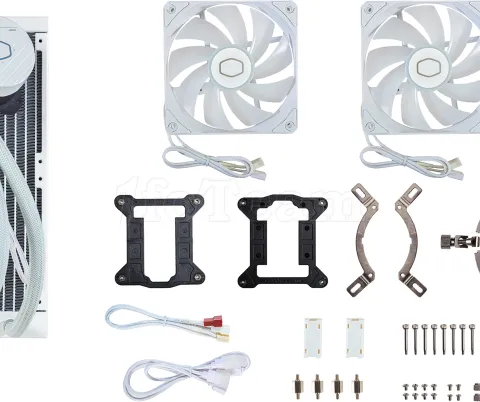 Photo de Kit Watercooling AIO Cooler Master MasterLiquid L Core RGB - 240mm (Blanc)