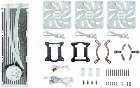 Photo de Kit Watercooling AIO Cooler Master MasterLiquid L Core RGB - 360mm (Blanc)