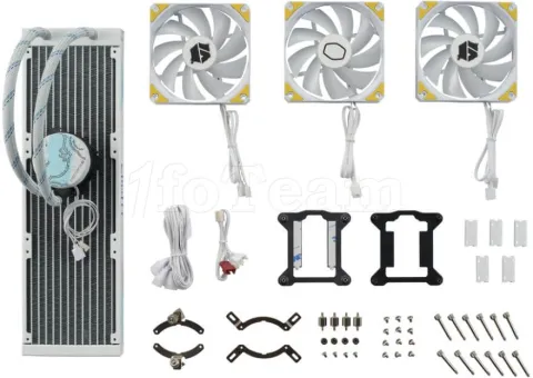 Photo de Kit Watercooling AIO Cooler Master MasterLiquid L Core Street Fighter 6 RGB - 360mm (Blanc/Bleu)