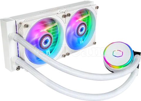 Photo de Kit Watercooling AIO Cooler Master MasterLiquid PL-Flux RGB - 240mm (Blanc)