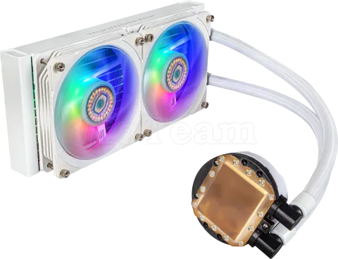 Photo de Kit Watercooling AIO Cooler Master MasterLiquid PL-Flux RGB - 240mm (Blanc)