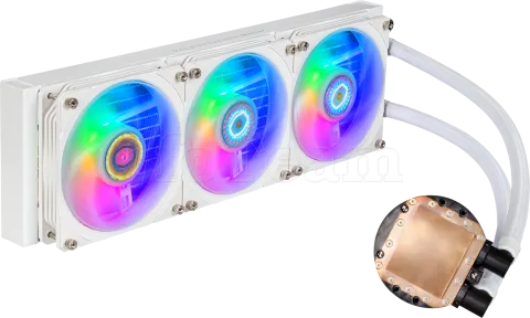 Photo de Kit Watercooling AIO Cooler Master MasterLiquid PL-Flux RGB - 360mm (Blanc)