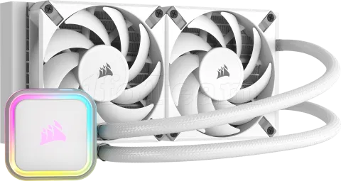 Photo de Kit Watercooling AIO Corsair iCue H100i Elite RGB - 240mm (Blanc)