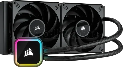 Photo de Kit Watercooling AIO Corsair iCue H100i Elite RGB - 240mm (Noir)