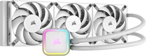 Photo de Kit Watercooling AIO Corsair iCue H150i Elite RGB - 360mm (Blanc)