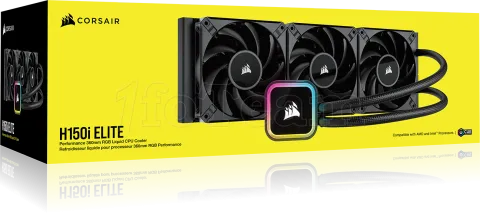 Photo de Kit Watercooling AIO Corsair iCue H150i Elite RGB - 360mm (Noir)