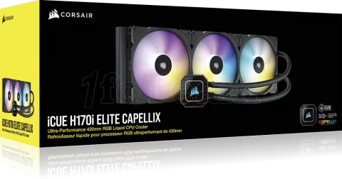 Photo de Kit Watercooling AIO Corsair iCue H170i Elite Capellix RGB - 420mm (Noir)