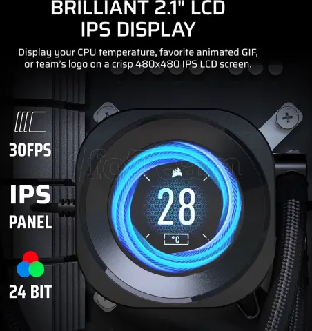 Photo de Kit Watercooling AIO Corsair Nautilus LDC - 360mm (Noir)