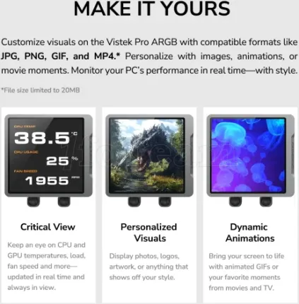 Photo de Kit Watercooling AIO Cougar Poseidon Vistek Pro RGB - 360mm (Noir)