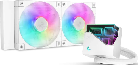 Photo de Kit Watercooling AIO DeepCool LT RGB - 240mm (Blanc)