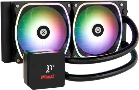 Photo de Kit Watercooling AIO Enermax AquaFusion II RGB - 240mm (Noir)