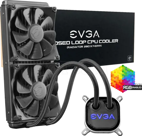 Photo de Kit Watercooling AIO EVGA CLC RGB - 280mm (Noir)