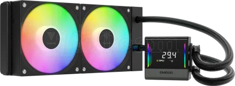 Photo de Kit Watercooling AIO Gamdias Chione E4 RGB - 240mm (Noir)