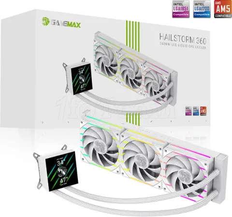 Photo de Kit Watercooling AIO Gamemax Hailstorm 360mm (Blanc)