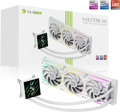 Photo de Kit Watercooling AIO Gamemax Hailstorm 360mm (Blanc)