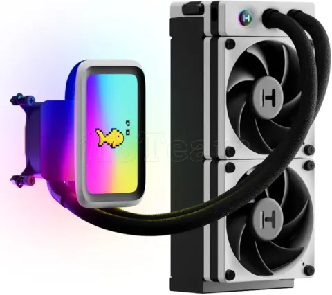 Photo de Kit Watercooling AIO Hyte Thicc Q60 - 240mm (Noir/Blanc)