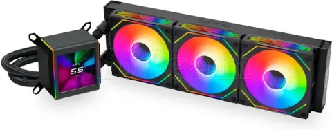 Photo de Kit Watercooling AIO Lian Li Galahad II LCD SL-Infinity RGB - 360mm (Noir)