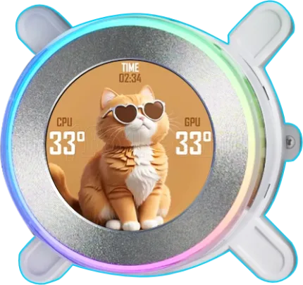 Photo de Kit Watercooling AIO Lian Li HydroShift II LCD-C CL Wireless RGB - 360mm (Blanc)