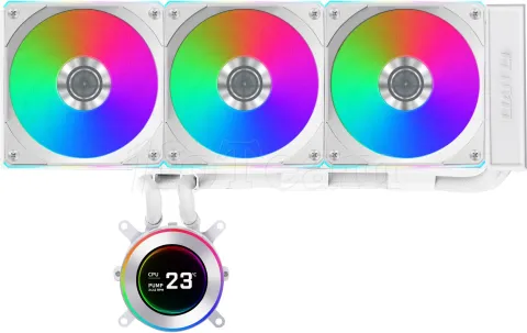 Photo de Kit Watercooling AIO Lian Li HydroShift II LCD-C TL Wireless RGB - 360mm (Blanc)