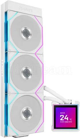 Photo de Kit Watercooling AIO Lian Li HydroShift II LCD-S 360TL Flex RGB - 360mm (Blanc)
