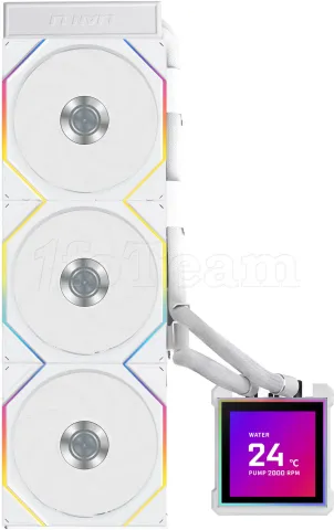 Photo de Kit Watercooling AIO Lian Li HydroShift II LCD-S 360TL Flex RGB - 360mm (Blanc)