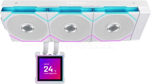 Photo de Kit Watercooling AIO Lian Li HydroShift II LCD-S 360TL Flex RGB - 360mm (Blanc)