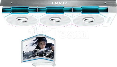 Photo de Kit Watercooling AIO Lian Li HydroShift II OLED TL RGB - 360mm (Blanc)