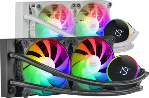 Photo de Kit Watercooling AIO Mars Gaming ML-LCD RGB - 240mm (Noir)