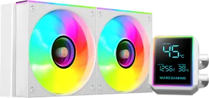 Photo de Kit Watercooling AIO Mars Gaming ML-LCDPro RGB - 240mm (Blanc)