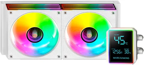 Photo de Kit Watercooling AIO Mars Gaming ML-LCDPro RGB - 240mm (Blanc)