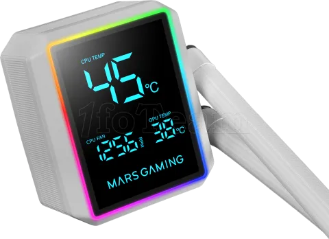 Photo de Kit Watercooling AIO Mars Gaming ML-LCDPro RGB - 240mm (Blanc)