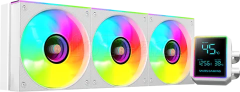 Photo de Kit Watercooling AIO Mars Gaming ML-LCDPro RGB - 360mm (Blanc)
