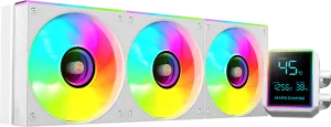 Photo de Kit Watercooling AIO Mars Gaming ML-LCDPro RGB - 360mm (Blanc)