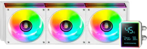 Photo de Kit Watercooling AIO Mars Gaming ML-LCDPro RGB - 360mm (Blanc)