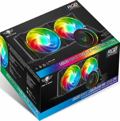 Photo de Kit Watercooling AIO Spirit of Gamer LiquidForce RGB - 240mm (Noir)