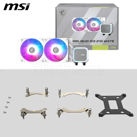 Photo de Kit Watercooling MSI Mag CoreLiquid A13 RGB - 240mm (Blanc)