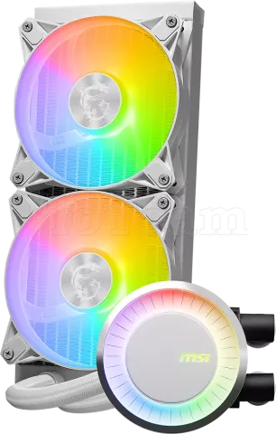 Photo de Kit Watercooling MSI Mag CoreLiquid E RGB - 240mm (Blanc)