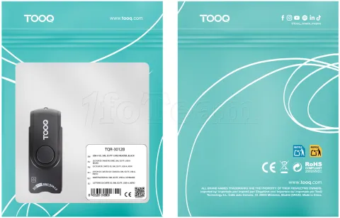 Photo de Lecteur de Cartes à puce TooQ TQR-3012B USB 2.0 (Noir)