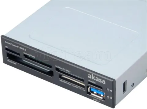 Photo de Lecteur de Cartes Akasa AK-ICR-14 + 1 port USB (Noir)