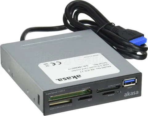 Photo de Lecteur de Cartes Akasa AK-ICR-27 2.5" Interne + ports USB 3.0 (Noir)